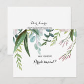 Charming Tropical Floral & Greenery Bridesmaid Einladungspostkarte (Vorne/Hinten)
