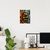 Charming Turtle - Kubist Curmudgeon Rocking Stuhl Poster (Heimbüro)
