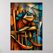 Charming Turtle - Kubist Curmudgeon Rocking Stuhl Poster (Vorne)
