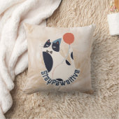 Charming Tuxedo Cat Stay Pawsitive Inspirational T Kissen (Decke)