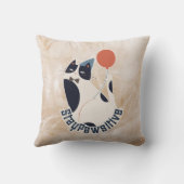 Charming Tuxedo Cat Stay Pawsitive Inspirational T Kissen (Rückseite)