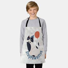 Charming Tuxedo-Katze Stay Pawsitive Kinder-All-Ov Schürze