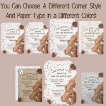 Charming Twin Bears Baby Einladung