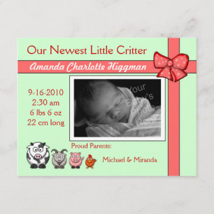 Charming & Unique Baby Birth Ankündigung