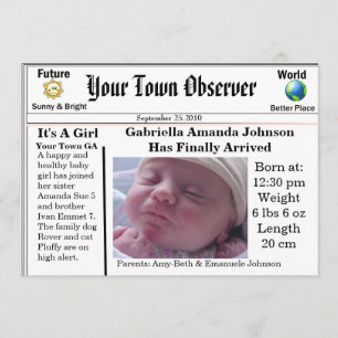 Charming & Unique Baby Birth Ankündigung