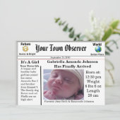 Charming & Unique Baby Birth Ankündigung (Stehend Vorderseite)