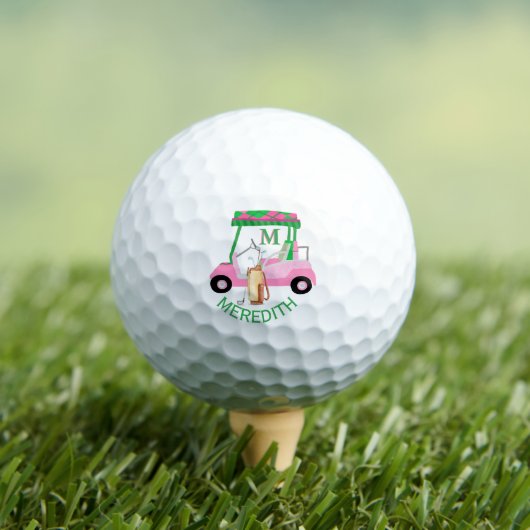 Charming Unique Golf Cart Clubs Monogram Name Golfball (Insitu T-Shirt)