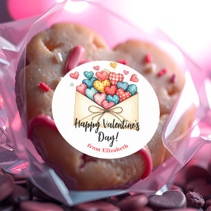 Charming Valentinstag Umschlag mit Herz Runder Aufkleber