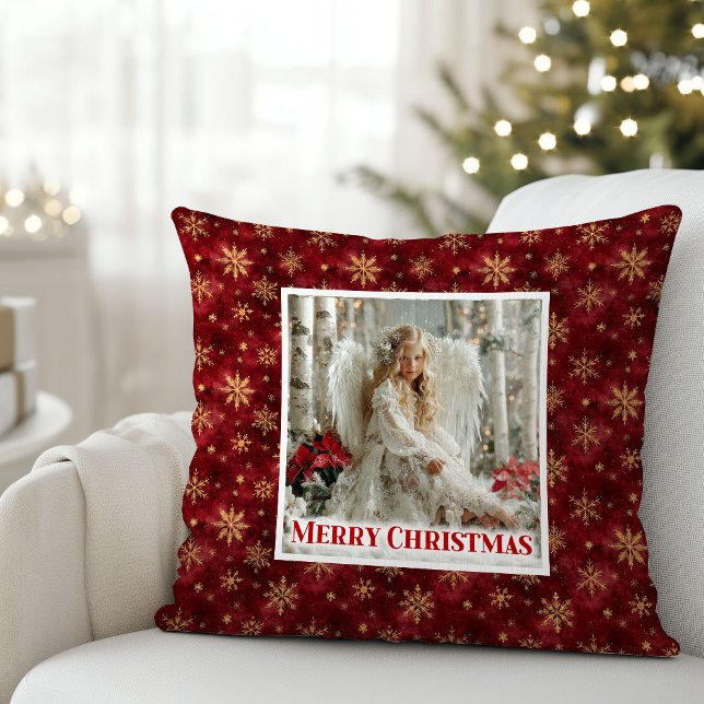 Charming Victorian Angel Red and Gold Gift Pillow Kissen (Charming Victorian Angel Red and Gold Gift Pillow)