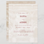 Charming, vintage, arch wedding invitation (Vorne/Hinten)