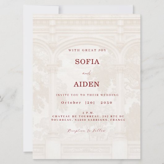 Charming, vintage, arch wedding invitation (Vorderseite)