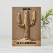 Charming Vintage Cactus Einladung (Stehend Vorderseite)