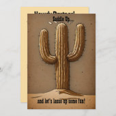 Charming Vintage Cactus Einladung (Vorne/Hinten)