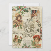 Charming Vintage Christmas Ephemera Collage Feiertagskarte (Vorderseite)