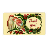 Charming Vintage Liebesvögel Danke, Aufkleber (Vorne)