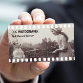 Charming Vintager Dog-Fotograf mit QR-Code Visitenkarte