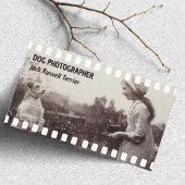 Charming Vintager Dog-Fotograf mit QR-Code Visitenkarte