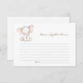 Charming Watercolor Baby Elephant Time Kapsel Hinweiskarte (Vorne/Hinten)