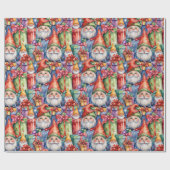 Charming Watercolor Christmas Gnomes and Gifts Geschenkpapier (Flach)