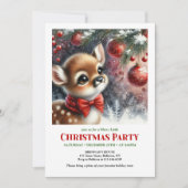 Charming watercolor fawn snowy forest serene cozy einladung (Vorderseite)