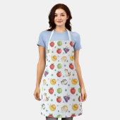 Charming Watercolor Fruits and Cats Apron Schürze (Getragen)