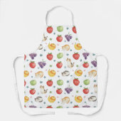 Charming Watercolor Fruits and Cats Apron Schürze (Vorderseite)