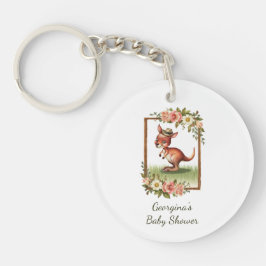 Charming Watercolor Kangaroo Gastgeschenk Schlüsselanhänger