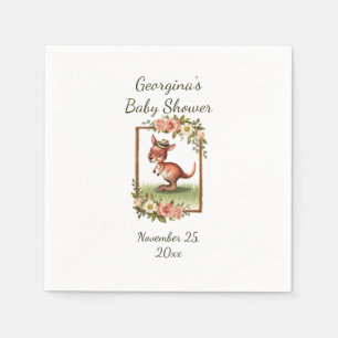 Charming Watercolor Kangaroo Party Serviette