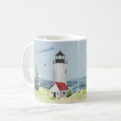 Charming Watercolor Lighthouse Scene Name Kaffeetasse (Vorderseite Links)