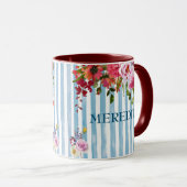 CHARMING WATERCOLOR NAME ELEGANT FLORAL TASSE (VorderseiteRechts)