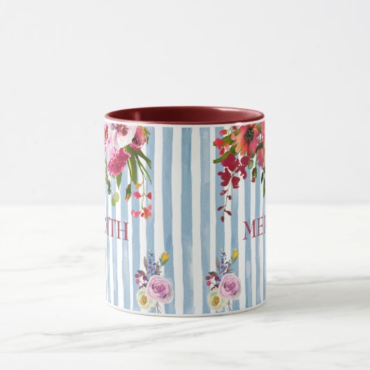 CHARMING WATERCOLOR NAME ELEGANT FLORAL TASSE (Zentrum)