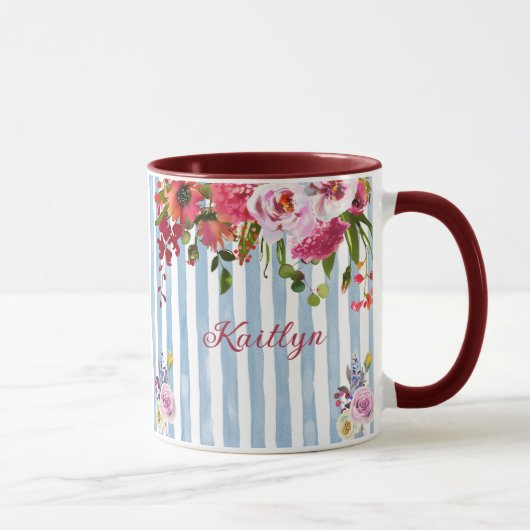 CHARMING WATERCOLOR NAME ELEGANT FLORAL TASSE (Rechts)