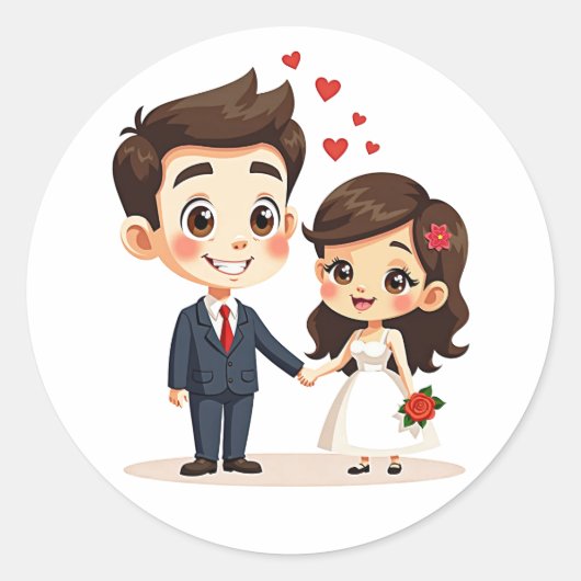 Charming Wedding Couple Stickers (Vorderseite)
