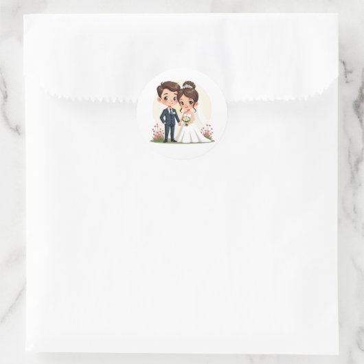 Charming Wedding Couple Stickers (Tasche)