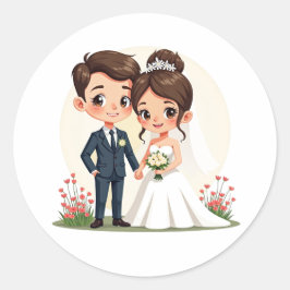 Charming Wedding Couple Stickers