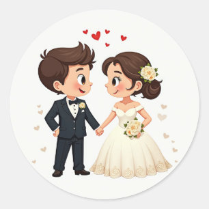 Charming Wedding Couple Stickers