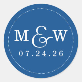Charming Wedding Monogram Sticker - Cobalt
