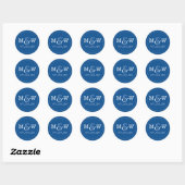 Charming Wedding Monogram Sticker - Cobalt (Blatt)