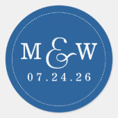 Charming Wedding Monogram Sticker - Cobalt (Vorderseite)