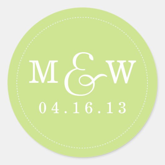 Charming Wedding Monogram Sticker - Limon (Vorderseite)
