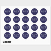 Charming Wedding Monogram Sticker - Navy (Blatt)
