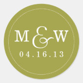 Charming Wedding Monogram Sticker - Olive (Vorderseite)