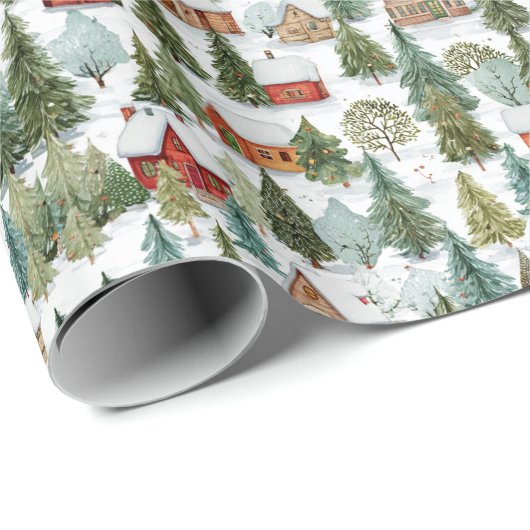 Charming Whimsical Christmas Wrapping Paper Geschenkpapier (Rolleneckpunkt)