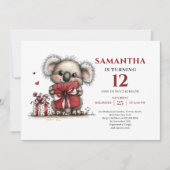 Charming whimsical koala design kids birthday einladung (Vorderseite)