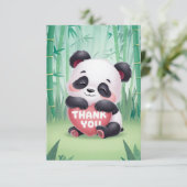 Charming Whimsical Panda Dankeskarte (Stehend Vorderseite)