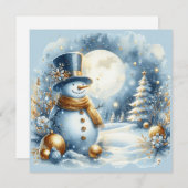 Charming whimsical snowman customizable feiertagskarte (Vorne/Hinten)