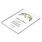 Charming White Blooming Blues Hochzeitsplaner Notizblock (Linke Seite)