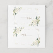 Charming White Blume Gold Taufe Tischnummer Platzkarte (Außenseite Aufgefaltet)