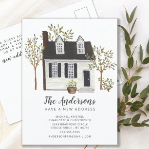 Charming White Cape House   Moving Announcement Postkarte