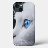 Charming White Cat with Blue Eyes - iPhone 13 Case (Rückseite)